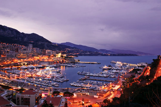 Monaco Waterfront at Night