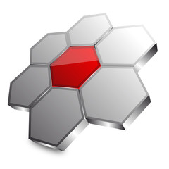 Fototapeta premium hi tech figura, esagoni