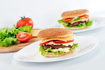 hamburger with cutlet