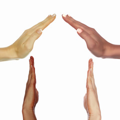 human hands as symbol of ethnical diversity