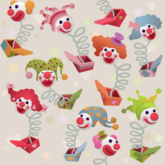 Materiał do szycia seamless cute jack in the box background