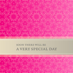 Invitation card with lace pattern and banner