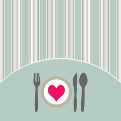 Utensil with retro stripes