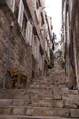 Fototapeta na wymiar Narrow streets of the Walled City of Dubrovnic Croatia