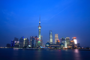 nigth city scene of shanghai