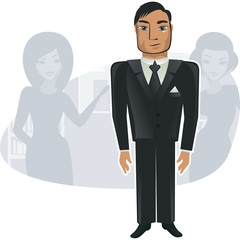 businessman in the office with his co-workers