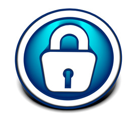 3d glossy lock icon