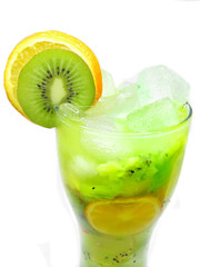fruit cold smoothie cocktail with kiwi
