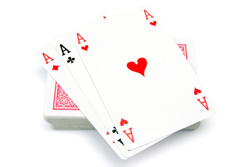 deck of cards isolated on white background.