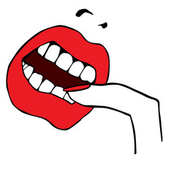 woman mouth vector