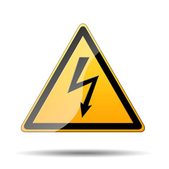 Señal amarilla peligro descarga electrica