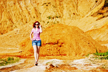 Naklejka premium Young redhead woman