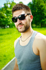 Young man in sunglasses