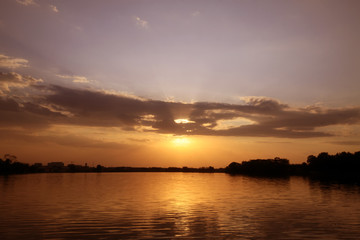 Naklejka premium beautiful clouds in the evening