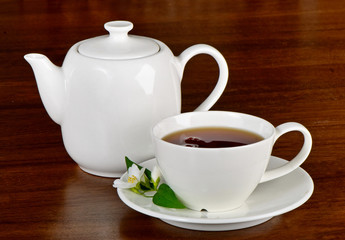 Teapot and cup