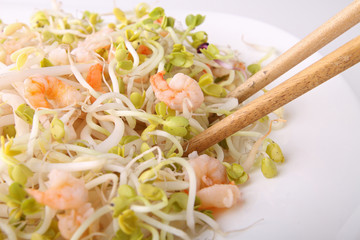 salade de soja et crevettes
