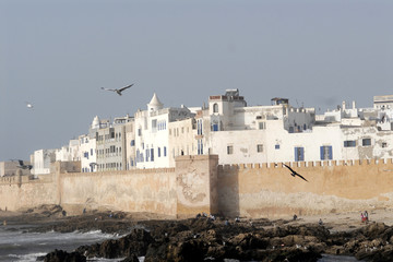 Fototapeta na wymiar Afryka, Maroko, Essaouira, mury miejskie