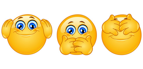 Three monkeys emoticons © Yael Weiss
