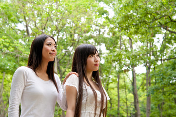 Fototapeta premium beautiful asian women in the forest