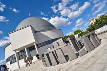 Stone hedge installation. Planetarium.  Moscow. Russia.