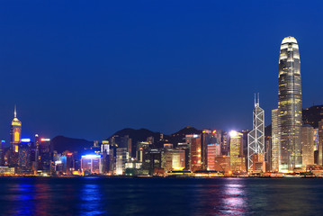 Hong Kong skyline at night
