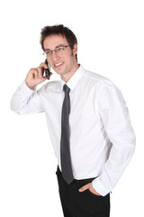 Man talking on cell phone