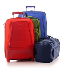 Luggage consisting of large suitcases isolated on white