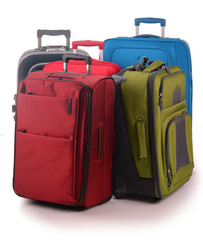 Luggage consisting of large suitcases isolated on white