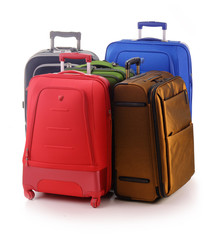 Luggage consisting of large suitcases isolated on white