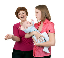 grandmother and mother baby