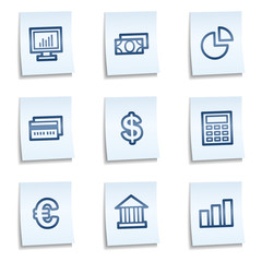 Finance web icons set 1,  blue notes