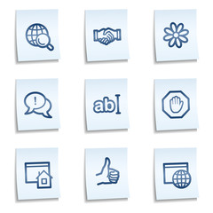 Internet web icons set 1, blue notes