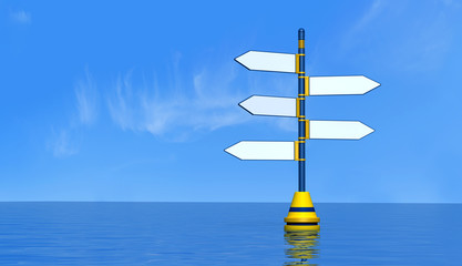 blank maritime directional signpost