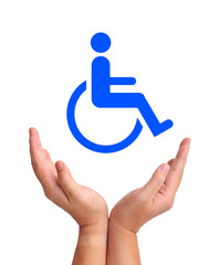 Conceptual image, care for handicapped person.