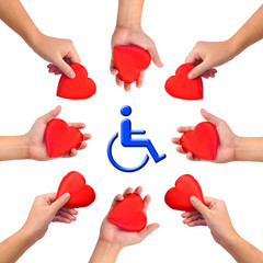 Conceptual image, Love handicapped person.