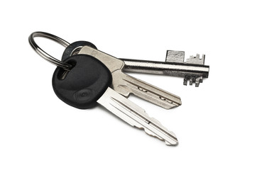 Isolated Keys on White with Clipping Path