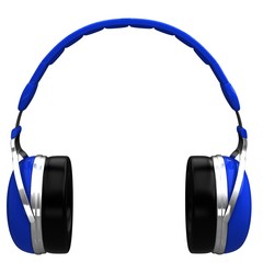 Blue headphones isolated on a white background