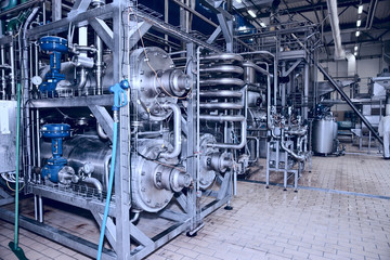 Food processing plant, blue tone