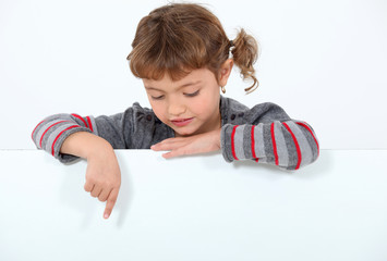 Girl with a blank board