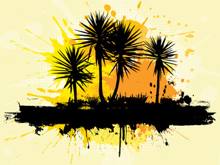 grunge palm trees