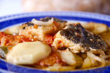 meal of cod fish and potatoes