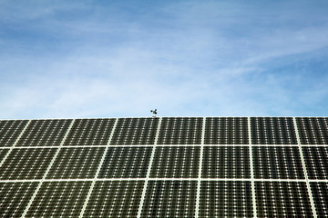 Solar panel against blue sky