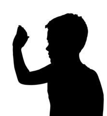 Isolated Boy Child Gesture High 5 Wave