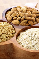 fresh rolled oats almonds and muesli