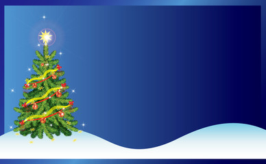 christmas card tree background verctor illustration