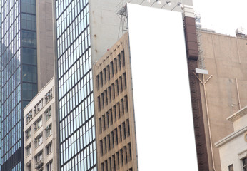 advertisement blank at a modern building outside
