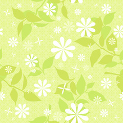 green summer pattern with flowers