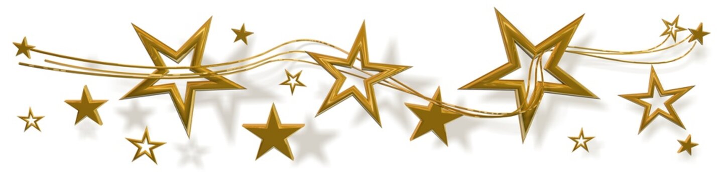 Sterne Gold auf Wei&szlig; - banner 02