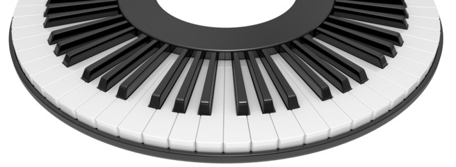 Naklejka premium 3d illustration black & white piano keys