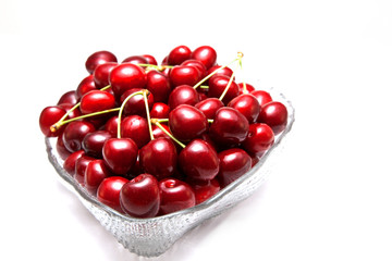 fresh cherry with a tail